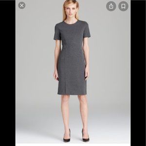 Theory Grey Ponte Dress with Front Slit  (Size 8)